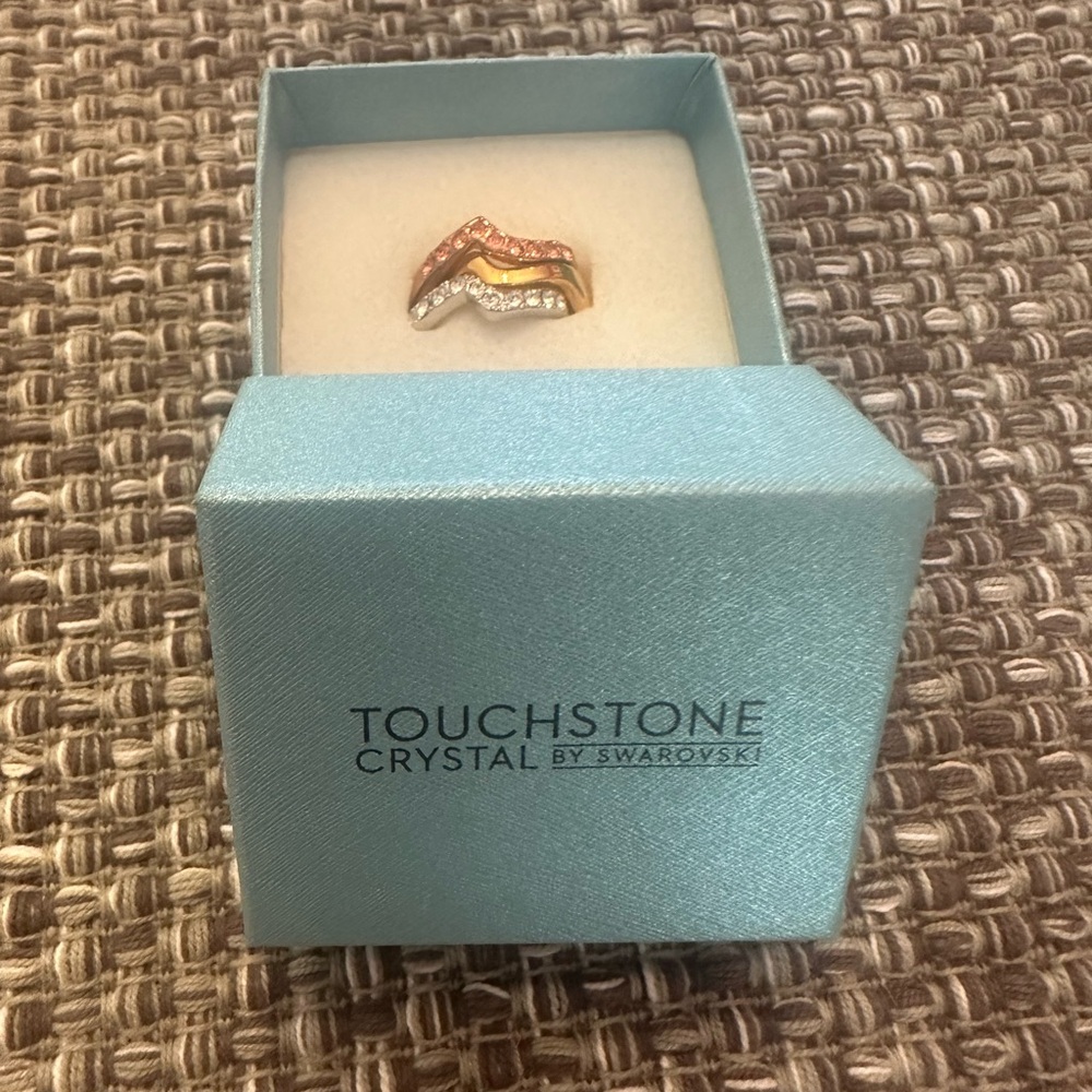 Touchstone Crystal Gold and Silver Ring
